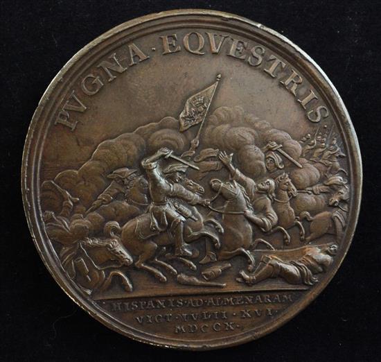 Battle of Almenara 1710 bronze medal,